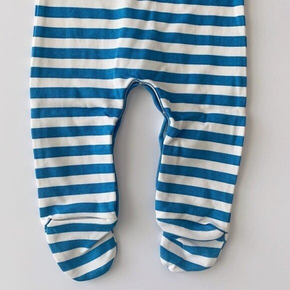 NWT Kate Quinn Organics Mediterranean Stripe Baby Footie 6-9 months - Picture 6 of 6